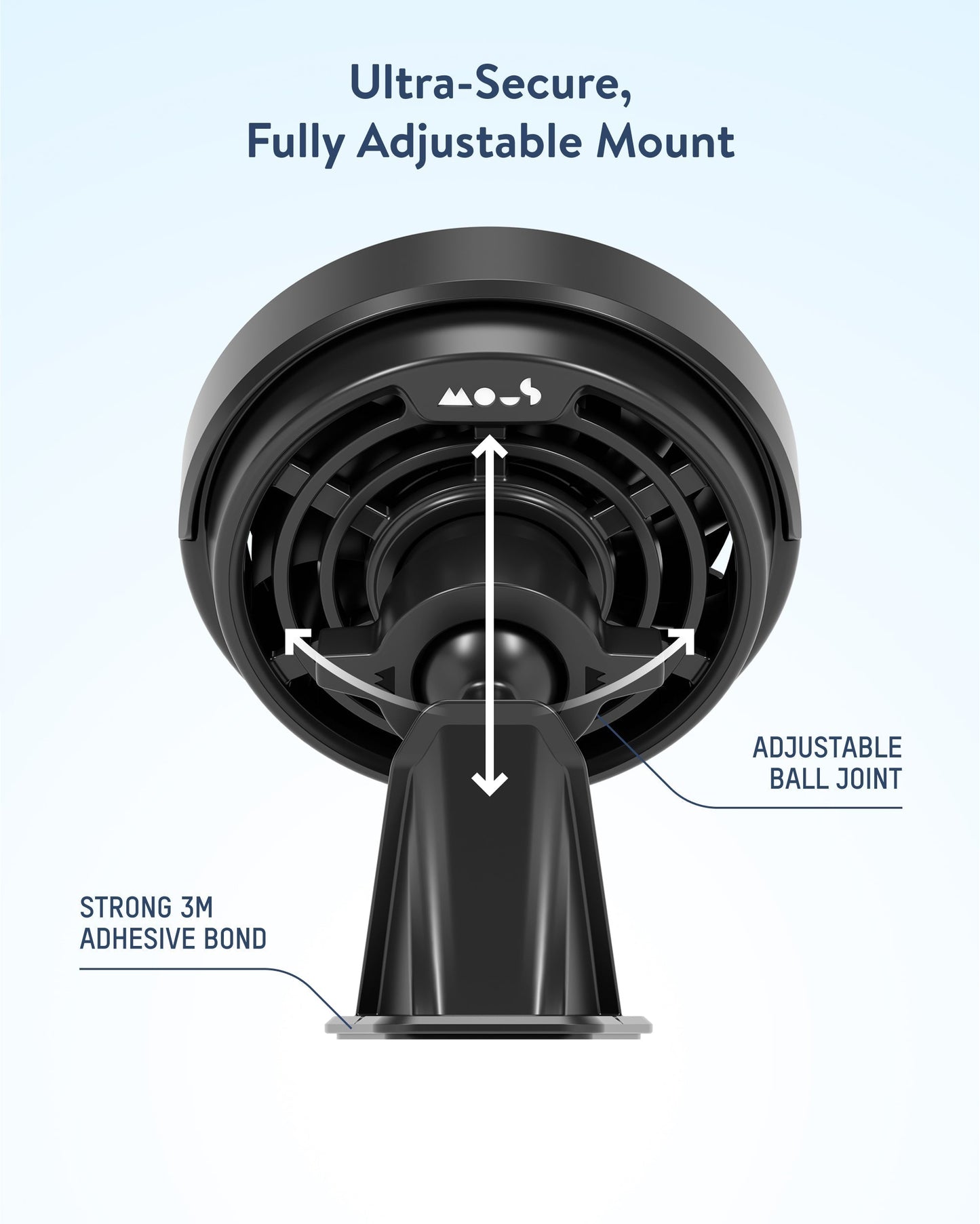 Adhesive Wireless Charging Car Mount - With Qi2