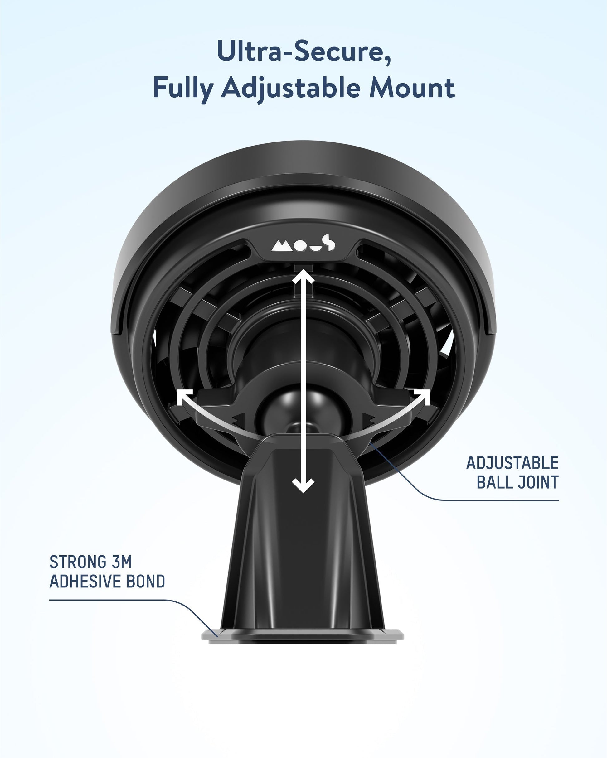Adhesive Wireless Charging Car Mount - With Qi2