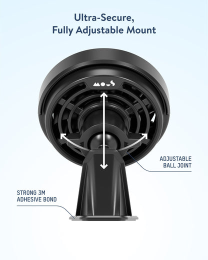 Adhesive Wireless Charging Car Mount - With Qi2