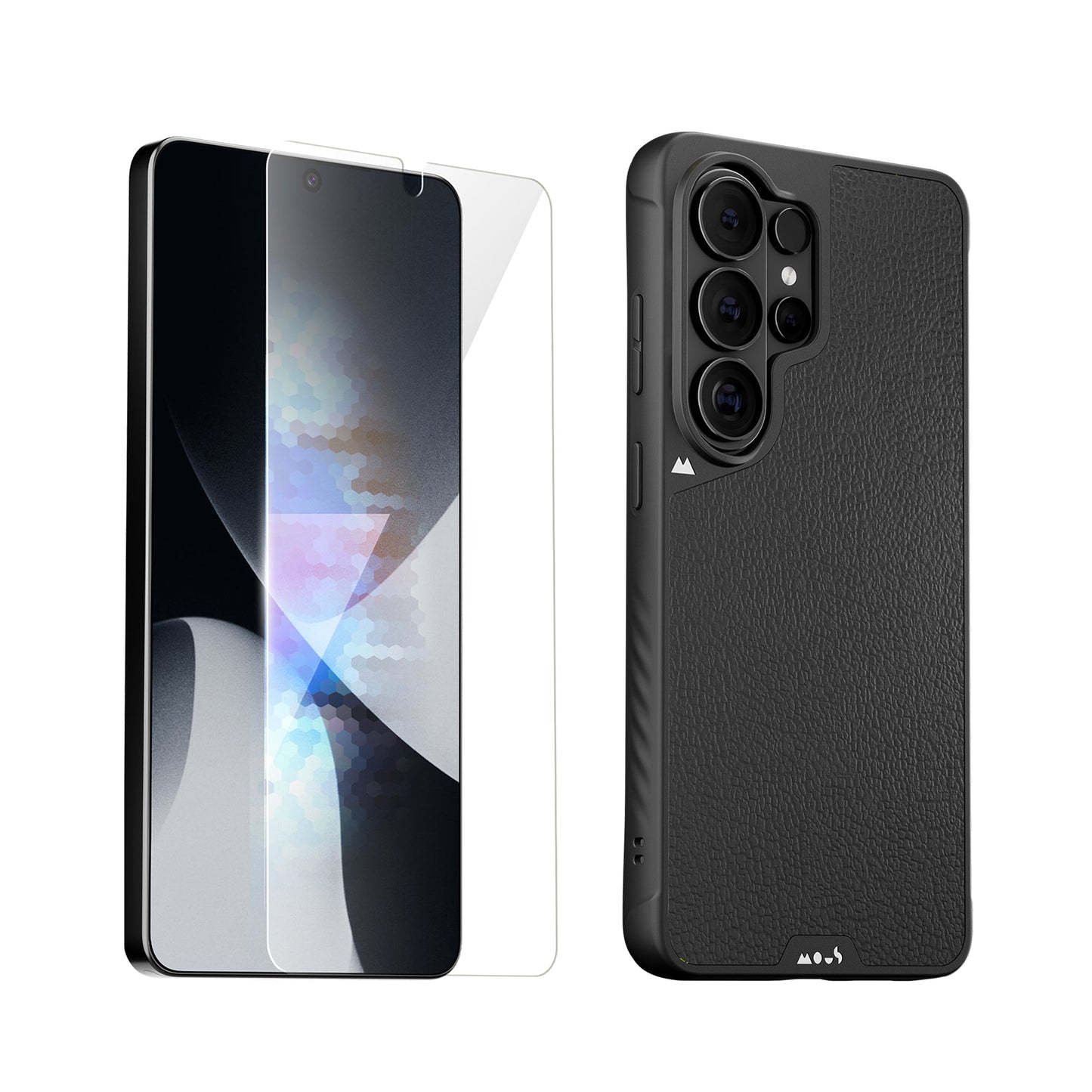 Black Leather Protective Case and Screen Protector - Samsung Essentials Kit
