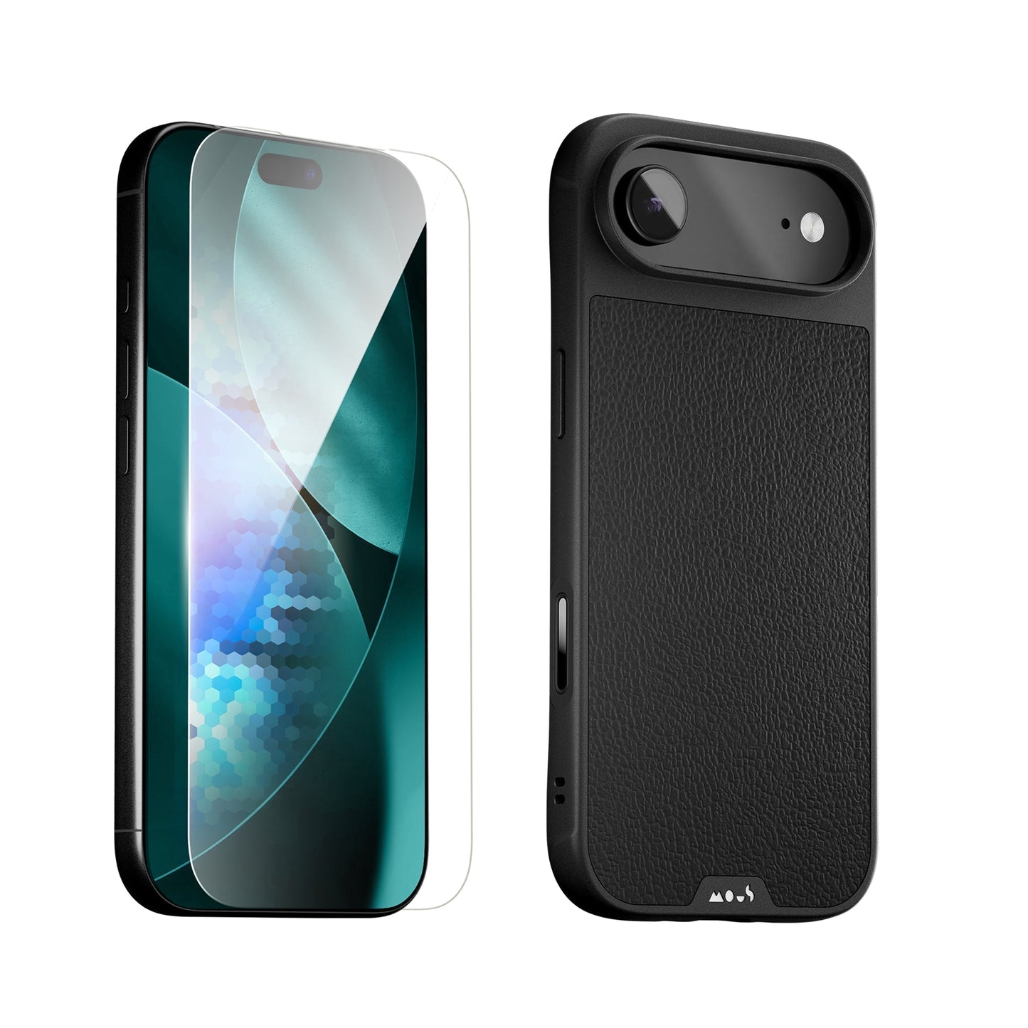 Black Leather Protective Case and Screen Protector - Apple Essentials Kit