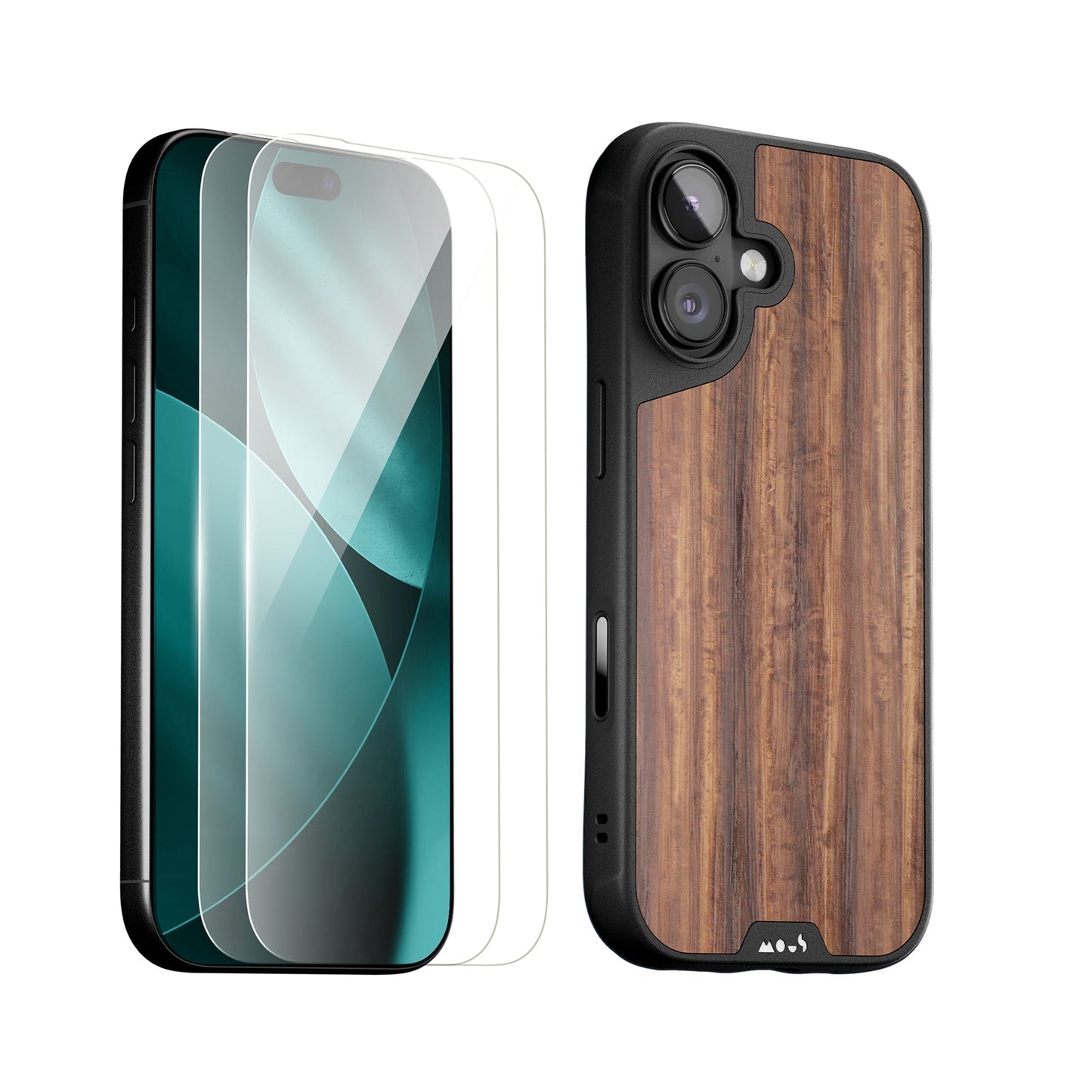 Walnut Protective Case and Screen Protector - Apple Essentials Kit